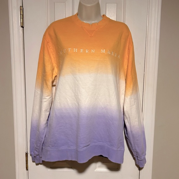 Southern Marsh Embroidered Logo Ombre Clemson Orange White Purple Sweatshirt | M - Picture 1 of 6
